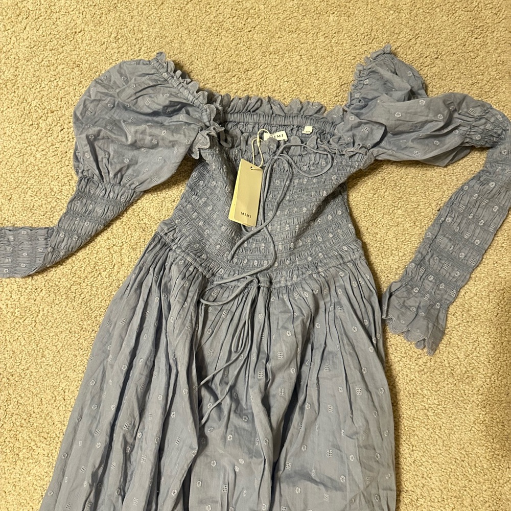 Blue Off-Shoulder Dress